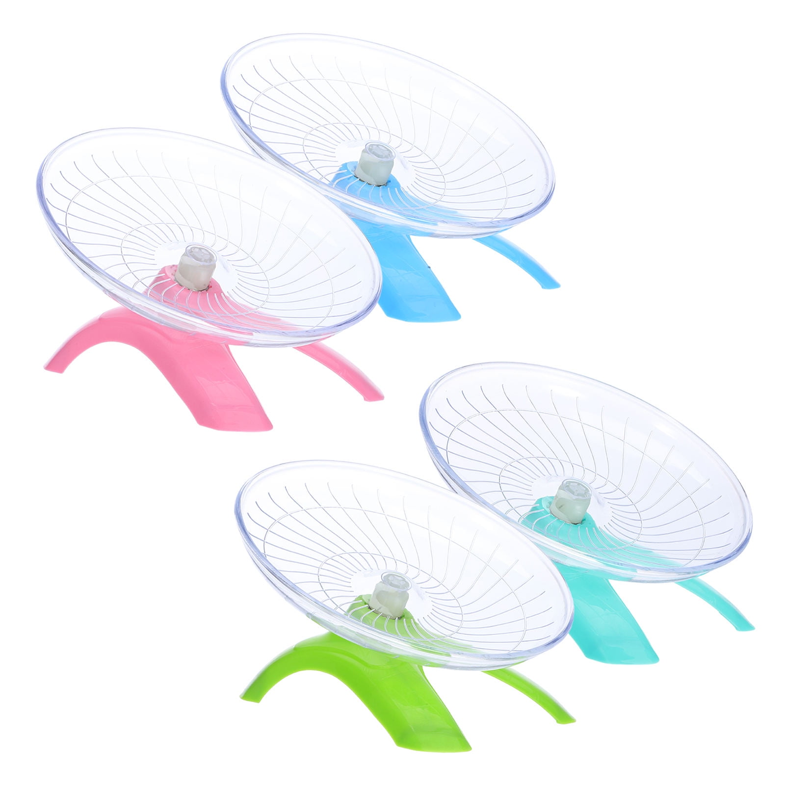 MOKKHNB Quiet Hamster Running Wheel, Assorted Colors, Durable Flying Saucer for Small Pets 4Pcs