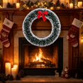thumbnail image 4 of Frosted Tinsel Christmas Wreath with Snowy Tips for Window Door Decor, 4 of 6