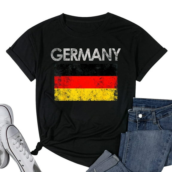 Womens Vintage Germany German Flag Pride Gift T-Shirt Black Small