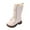 Beige, variant on CAICJ98 Little Girl Boots Knee High Lace Up Side Zipper Mid Calf Combat Boots Sparkly Rainbow Winter Horse Riding Boots Kids (Toddler/Little Kid/Big Kid),8