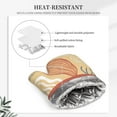 thumbnail image 4 of XMXT Silicone Oven Mitts, Shell Texture Yellow Graffiti Thickened Non-Slip Oven Gloves, 2 Pcs, 4 of 9