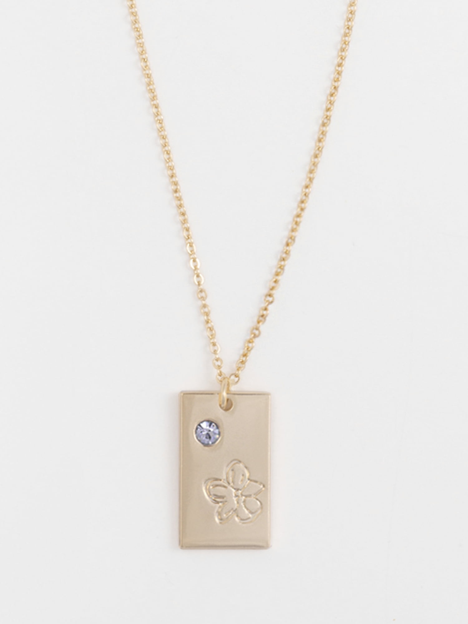Time and Tru Women's Goldtone Necklace, February Birthstone
