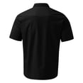 thumbnail image 4 of TAIAOJING Shirts For Men Solid Pocket Single Cotton Linen Short Sleeve Blouse Black XXL, 4 of 5