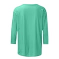 thumbnail image 4 of Fantaslook Up to 65% off Ladies' St. Patrick's Day Printed Round Neck Three Quarter Sleeve 3/4 Sleeve T-shirt Loose Top Green XL, 4 of 5