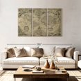 thumbnail image 2 of Elephant Stock Hemisphere Vintage Map Wall Art - Horizontal Multi Panel Canvas - Living Room Wall Decor - Map Multi Panel - Beige And Black Decor - 74" x 48", 2 of 8