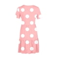 thumbnail image 4 of DeHolifer Womens T-Shirt Dress with Pockets Summer Scoop Neck Ruffle Dress Casual Soft Print Graphic Short Sleeve Sundress Pink L, 4 of 6