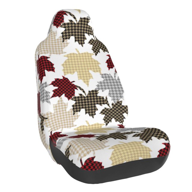 Wukai maple leaves Full Set Car Seat Covers with Soft Padding Universal Auto Front Seats Protector and Cushion Mat