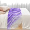 thumbnail image 2 of Ocean Waves Bed Runner for Twin Size Bed, Abstract Gradient Orange Purple Waves Beach Soft Bedding Scarf Bedding Protector Slipcover Sofa Throw for Bedroom Hotel Guesthouse, 2 of 8