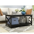 thumbnail image 3 of Coffee Table with Thicker Legs, Black Wood Coffee Table with Storage for Living Room, 3 of 7