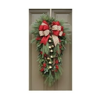SLYNSHome Christmas Door Covers Decorations Merry Christmas Bow Wreath Backdrop Banner Backdrop for Holiday New Year Party Supplies