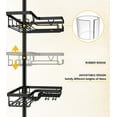 thumbnail image 5 of Corner Shower Caddy - 4-Tier Shower Caddy Tension Pole with 2 Removable Soap holders Bathroom Shampoo Holder for Bathtub & Corner, Black, Floor to Ceiling 25-114.2 inch, 5 of 7