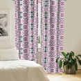 thumbnail image 2 of Ambesonne African Window Curtains, Pastel Hand-Drawn Triangles, Each 28" W x 63" L, Pale Fuchsia and Turquoise, 2 of 4