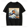 thumbnail image 4 of T-shirt Great Wave Cookie Monster : Imprimé Hokusai Mode Urbaine Tee - Style Col Rond d'Été, 4 of 7