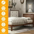 thumbnail image 5 of Aukfa Twin Bed with Headboard - Wood Platform Bed Frame - Brown, 5 of 8
