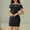 Black, variant on Women's Off Shoulder Bodycon Dress, Sleeveless, Ribbed Knit, Solid Color, Casual Summer Dress