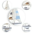 thumbnail image 4 of CoTa Global Moonlight Sailboat Decor – Handmade Wooden Boat Decor, Cute Beach Style Model Sail Boat Decorations, Nautical Themed Table Top Decor Living Room Centerpiece – 12.5 Inch, 4 of 9