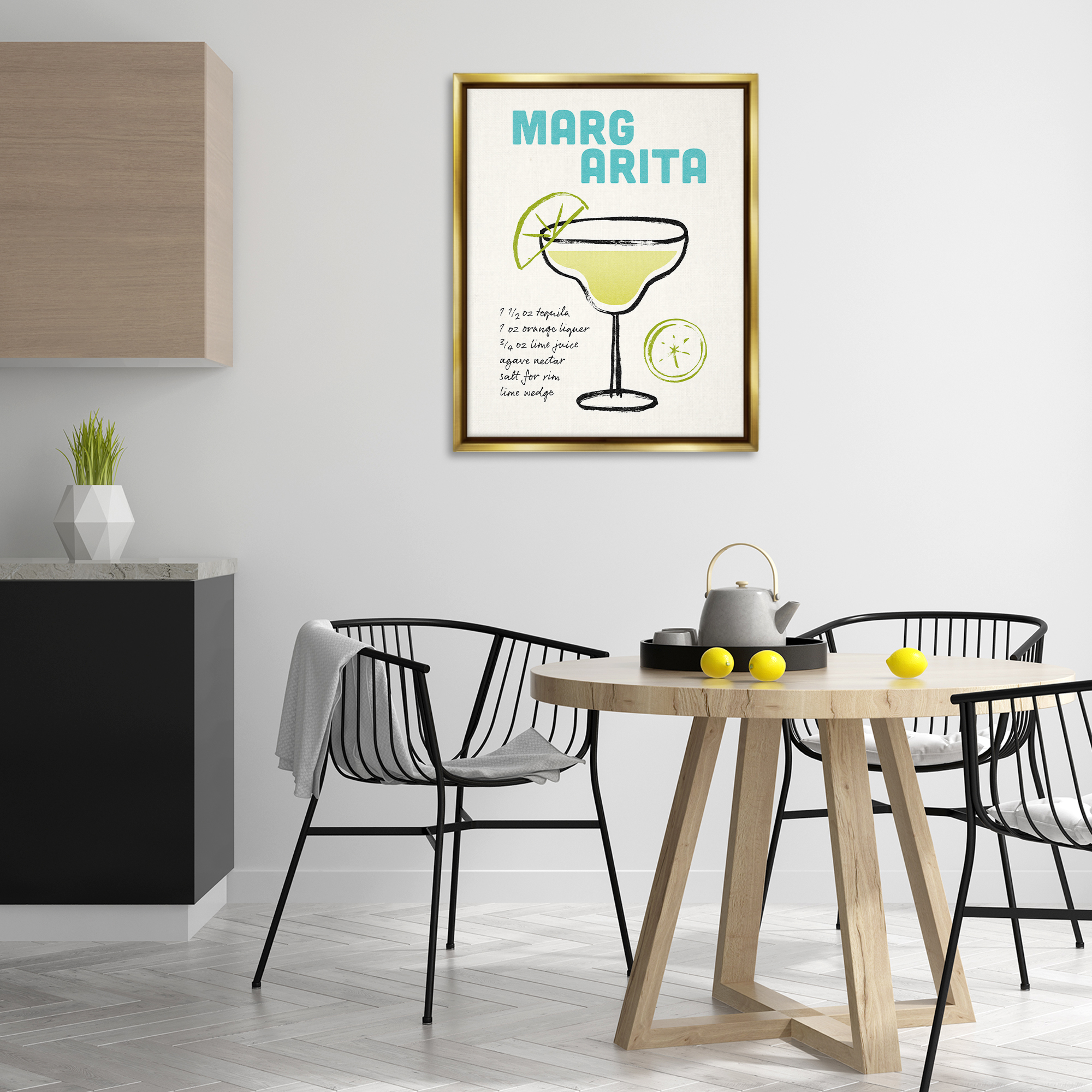 Stupell Industries Margarita Drink Recipe Food & Beverage Painting Gold Floater Framed Art Print Wall Art, 25 x 31