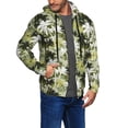 thumbnail image 2 of Uemuo Hawaii Palms for Men's Fashion Full-zip Hoodies & Sweatshirts with Kangaroo Pocket, Zip-up Hooded Sweatshirt, Moisture Wicking & Breathable-Small, 2 of 5