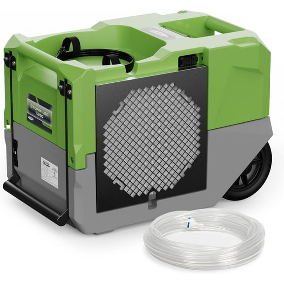 ALORAIR LGR Commercial Dehumidifier 264 PPD with Pump, Up to 3,000 Sq.Ft Industrial Dehumidifier, Compact, Portable, for Water Damage Restoration, Basement, Crawl Space, Green