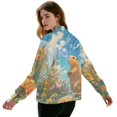 thumbnail image 3 of DISNIMO Capybara Floral Printed Sweatshirts for Women Zip Up Jackets Long Sleeve Outwear Fall Winter Clothes, 4XL, 3 of 7
