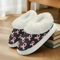 thumbnail image 6 of POLERO Womens Fuzzy Slippers Breast Cancer Pink Ribbon Print Fluffy Platform Slippers Memory Foam Indoor/Outdoor Shoes Warm Winter House Shoes, Size 4-5, 6 of 7
