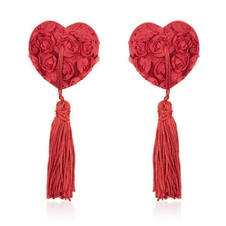 

ZIOKOK 1Pair Sexy Adhesive Lingerie Sequin Tassel Heart Bra Nipple Cover Breast Pasties
