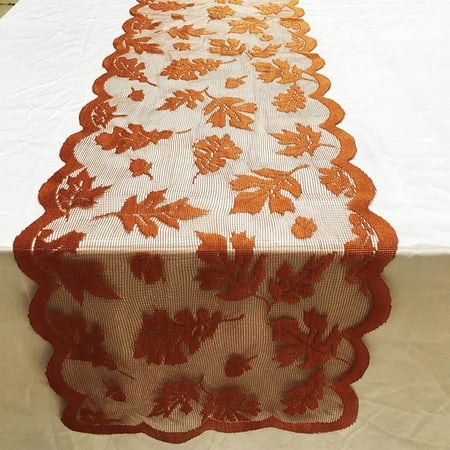 

Creative Garden Decor Maple Leaf Lace Table Runner Perfect For Fall Dinner Party
