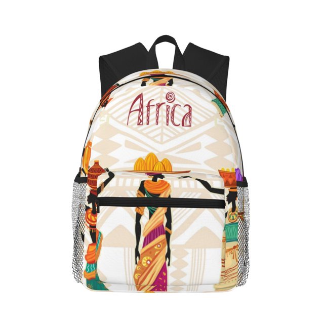 Fotbe Black African Woman Mochila Ligera Casual para Laptop para Hombres y Mujeres, Mochila Impermeable de Uso Diario, Mochila para Universidad