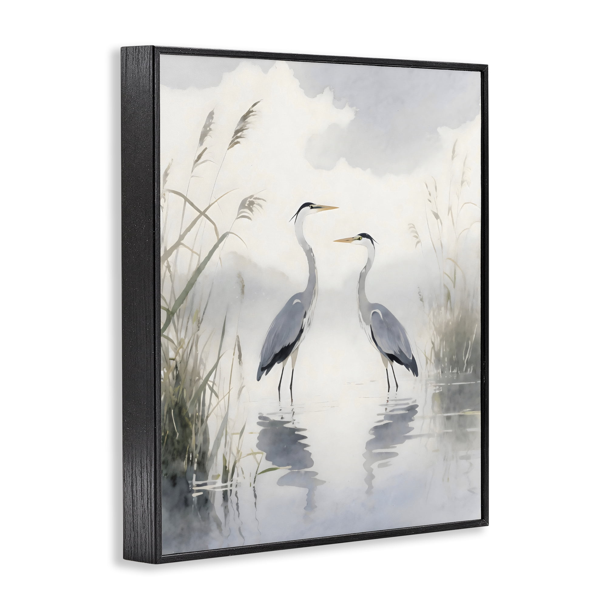Stupell Industries Serene Wetlands Heron Reflections Black Framed Giclee Art, design by Creative Studio