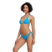 LIORA Womens Bikini Swimsuit Triangle Top Side Tie Bottom Bikini Swimwear, Light Blue