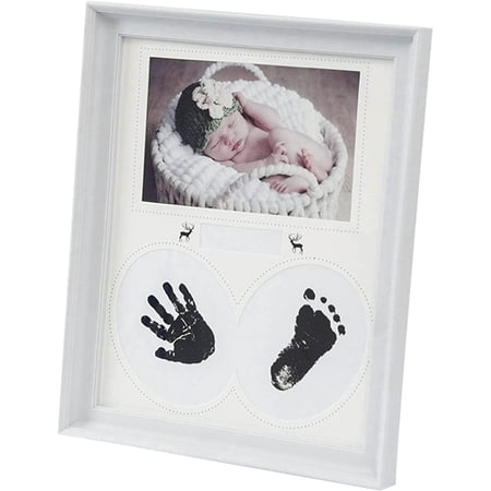 Handprint and Footprint Makers Kit Keepsake For Newborn Boys & Girls, Girl Gifts & Boy Gifts, New Mom Shower Gifts, Milestone Picture Frames Registry, Nursery Decor