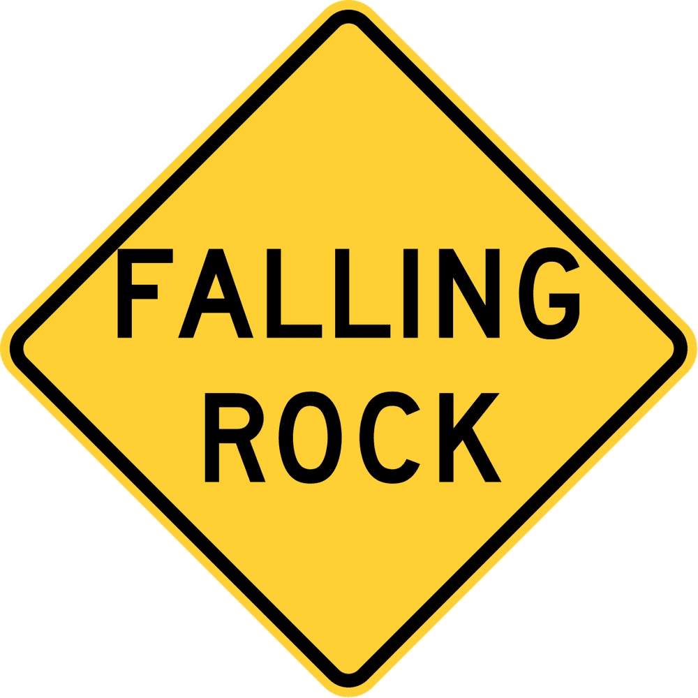 Road Sign With Falling Rocks Traffic Signs - Falling rock, Colorado, North Carolina 12 x 8 Peel-n