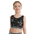 thumbnail image 3 of SiiRoh Girls Shiny Rhinestones Shorts Set Active Crop Tank Top Gymnastics Dance Sports Outfit Black 10, 3 of 7