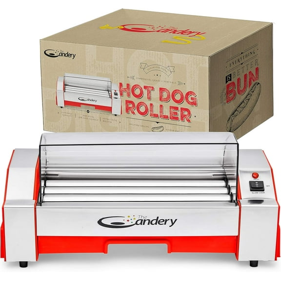 The Candery Upgraded Hot Dog Roller - Sausage Grill Cooker Machine - 6 Hot Dog Capacity - Household Hot Dog Machine Upgraded Plastic Cover