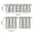thumbnail image 6 of Kitchen Curtains 24 Inch Short - 3 Panel Set, Nautical Anchor Lighthouse Coastal Design, Rod Pocket Window Curtain for Beach House, Marine Ocean Wave Pattern, Easy Wash, 6 of 6