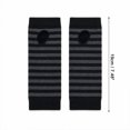 thumbnail image 3 of Unique Bargains 1 Pair Fingerless Gloves Knit Stripes Fashion Gloves Gray, Black, 3 of 5