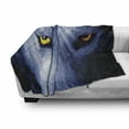 thumbnail image 3 of Wolf Soft Flannel Fleece Throw Blanket, Wild Animal with an Angry Expression Woodland Fauna Themed Photography, Cozy Plush for Indoor and Outdoor Use, 50" x 60", Blue Pale Blue, by Ambesonne, 3 of 6