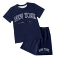 thumbnail image 4 of PEASKJP Toddler Girl Short Set Toddler Baby Girl Clothes 2 Piece Short Set Crop Tank Tops Sleeveless Shirt Matching Hawaiian Outfit Summer Navy,3-4 Years, 4 of 4
