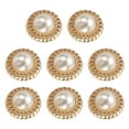 thumbnail image 1 of Botones de perla metálicos Uxcell de 8 piezas de 10 mm para costura de ropa, dorado, 1 of 7