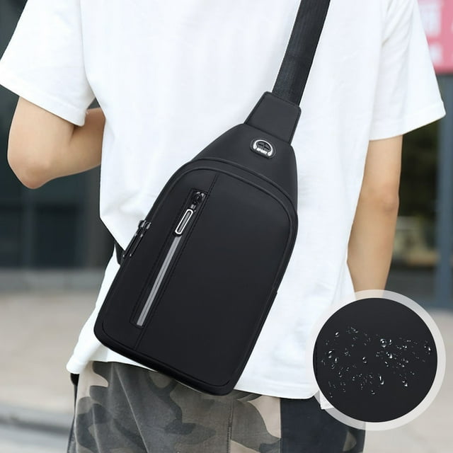 Petit Sac à Bandoulière, Sac à Dos de Poitrine avec Sangle Réglable et Trou pour Écouteurs pour Hommes et Femmes, Sac à Dos Compact pour la Randonnée, le Cyclisme et les Sports de Plein Air, Essentiels pour les Voyages