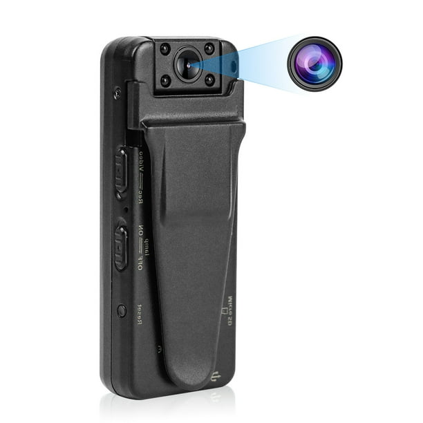 Mini cámara de cuerpo portátil, videocámara pequeña portátil de 1080P con visión nocturna/detección de movimiento, cámara oculta espía de vigilancia de microseguridad para interiores y exteriores Adepaton 222133