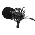 thumbnail image 4 of Professional BM-800 Cardioid Condenser Microphone Kit with Metal Shockproof Clamp, XLR Audio Cable & Windshield - Silver Mesh/Black Handle, 20Hz-20KHz Frequency Response for Studio Recording, Live, 4 of 6