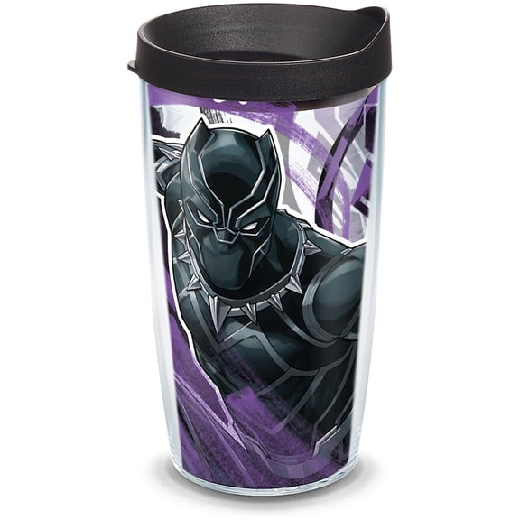 Tervis Marvel - Black Panther Made in USA Double Walled Insulated Tumbler Travel Cup Keeps Drinks Cold & Hot, 16oz, Classic