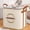 Beige, variant on Lzobxe Cube Storage Organizer Heavy Duty Containers with Reinforced Handles, Large Capacity Fabric Luggage Bags for Clothing, Sweater, Comforter