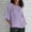 Purple, variant on Generic Women 3/4 Sleeve Plus Size Tops Gauze Split Side Casual Dressy Blouses Crew Neck Loose Tunic Tops