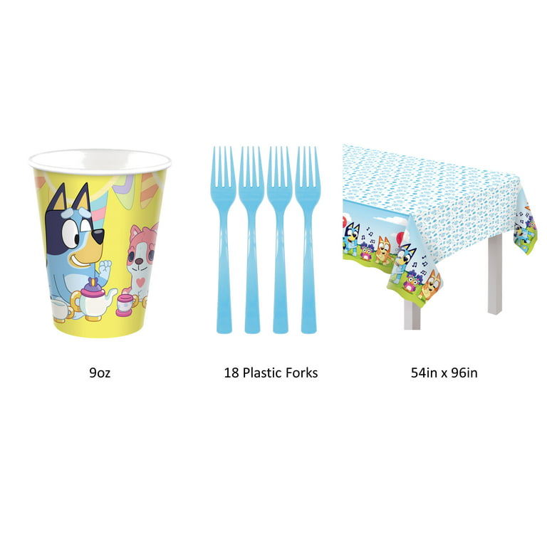 Bluey Birthday Party Supplies Set - Sheepdog Bluey and Bingo Paper Dessert  Forks, …