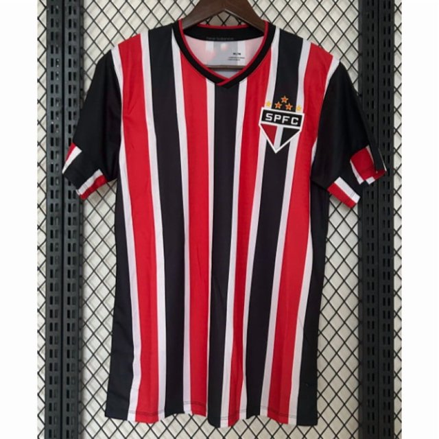 Camiseta De Fútbol De Manga Corta De Verano De Visitante Del Sao Paulo 24-25, Colección ClásicaXL