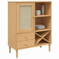 thumbnail image 2 of vidaXL Highboard Tall Storage Side Cabinet SENJA Rattan Look Solid Wood Pine, 2 of 10