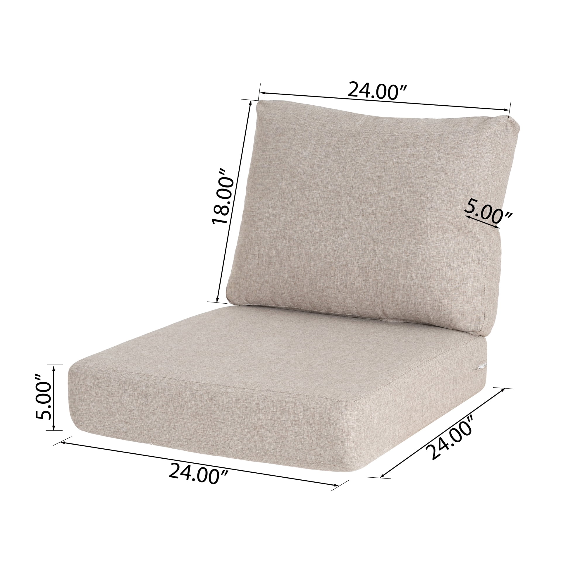 Jopath Outdoor Beige Club Chair Cushion Set with Seat Cushion and Back Cushion, Compatible with Most Club Chair for Patio Balcony Garden(Without Club Chair)