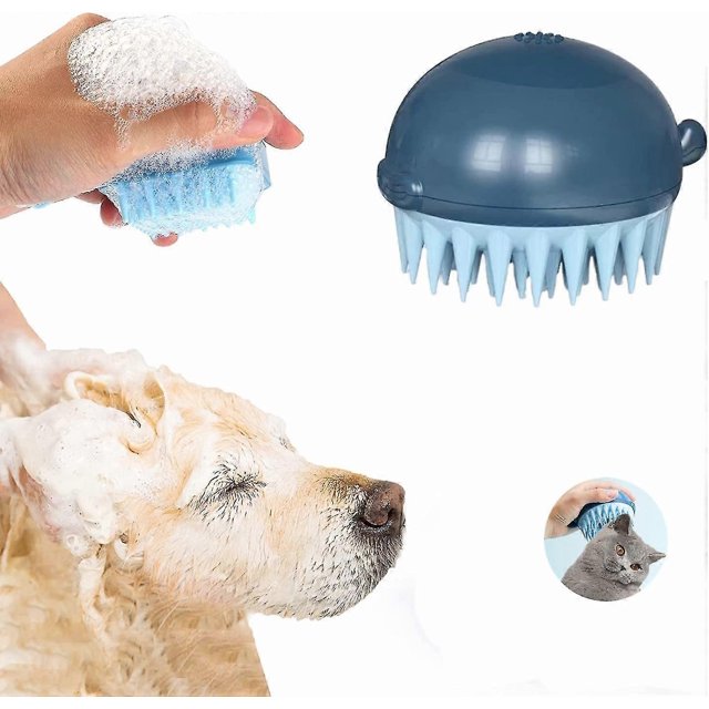2 In 1 Pet Brush Bath Massage Brush,shampoo Dispenser For Crday Pet Grooming,deshedding Soft